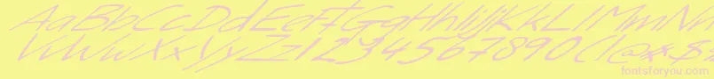 SleightOfHand Font – Pink Fonts on Yellow Background