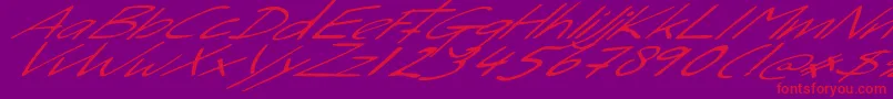 SleightOfHand Font – Red Fonts on Purple Background