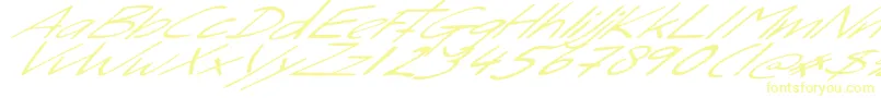 SleightOfHand Font – Yellow Fonts on White Background