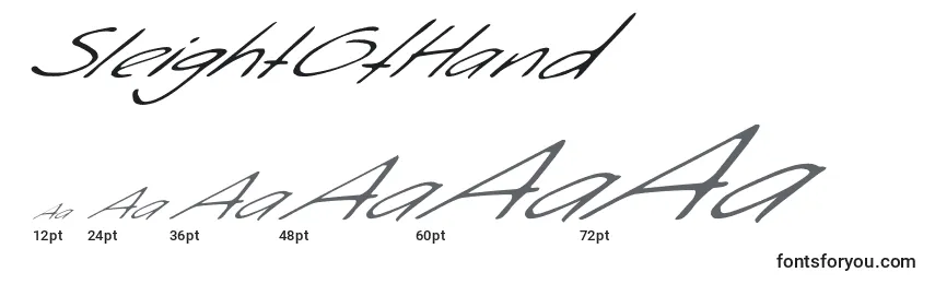 Размеры шрифта SleightOfHand