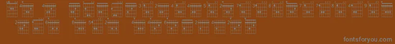 フォントFarhatAcordesBY – 茶色の背景に灰色の文字