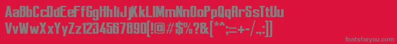 Perca-Schriftart – Graue Schriften auf rotem Hintergrund