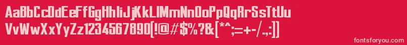 Perca Font – Pink Fonts on Red Background