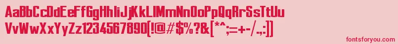 Perca-Schriftart – Rote Schriften auf rosa Hintergrund