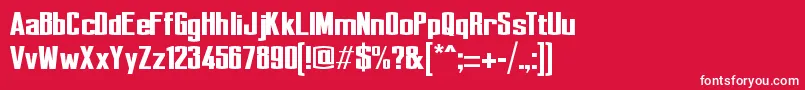 フォントPerca – 赤い背景に白い文字