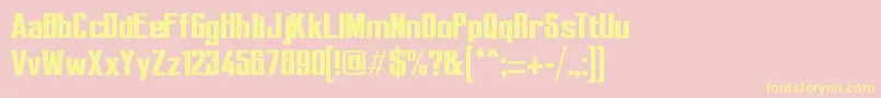Perca Font – Yellow Fonts on Pink Background