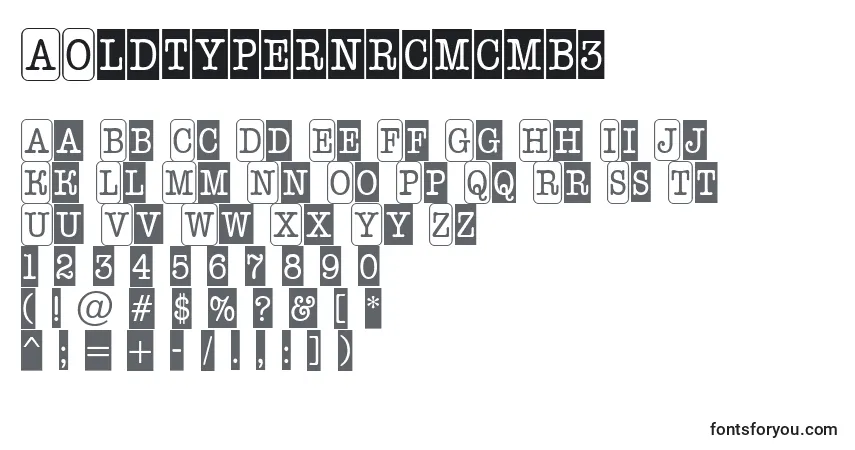 Шрифт AOldtypernrcmcmb3 – алфавит, цифры, специальные символы