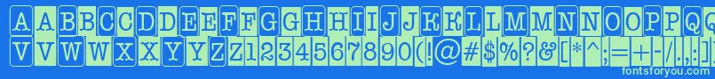 AOldtypernrcmcmb3 Font – Green Fonts on Blue Background