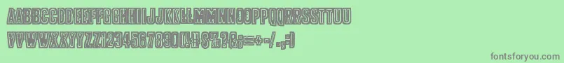 フォントPollux9201 – 緑の背景に灰色の文字