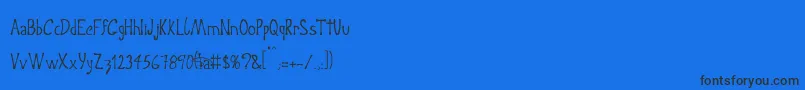 Czcionka Crisp – czarne czcionki na niebieskim tle