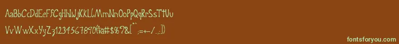 Czcionka Crisp – zielone czcionki na brązowym tle