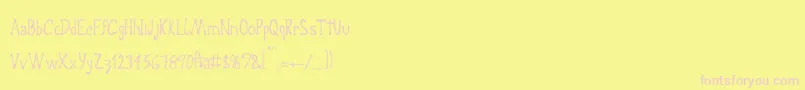 フォントCrisp – ピンクのフォント、黄色の背景