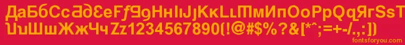 KremlinMinisterBold Font – Orange Fonts on Red Background