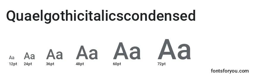 Размеры шрифта Quaelgothicitalicscondensed