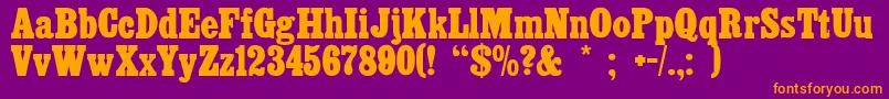 CairoextendedRegular-Schriftart – Orangefarbene Schriften auf violettem Hintergrund