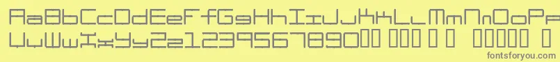 フォントOscillos – 黄色の背景に灰色の文字