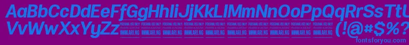 SpecifypersonalNormbolditalic Font – Blue Fonts on Purple Background
