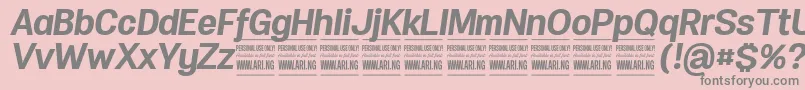 SpecifypersonalNormbolditalic Font – Gray Fonts on Pink Background