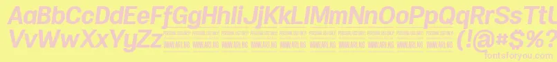 SpecifypersonalNormbolditalic Font – Pink Fonts on Yellow Background