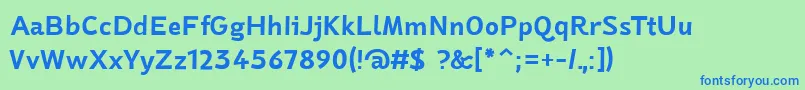 JollyMedium Font – Blue Fonts on Green Background