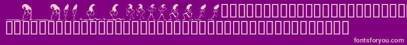 KrCrazyCrow-fontti – vaaleanpunaiset fontit violetilla taustalla
