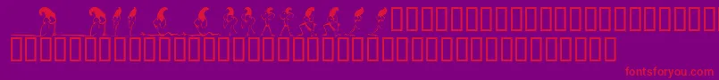 KrCrazyCrow-Schriftart – Rote Schriften auf violettem Hintergrund