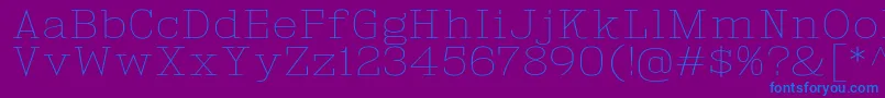 KingsbridgeExUl Font – Blue Fonts on Purple Background