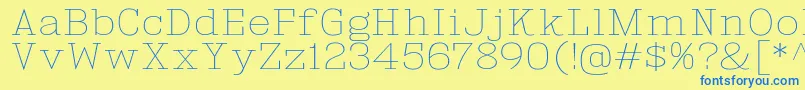 KingsbridgeExUl Font – Blue Fonts on Yellow Background