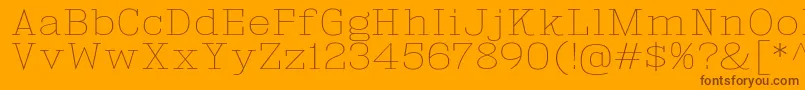 KingsbridgeExUl-Schriftart – Braune Schriften auf orangefarbenem Hintergrund