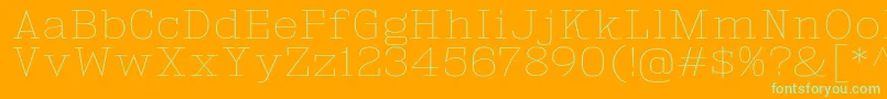 KingsbridgeExUl-Schriftart – Grüne Schriften auf orangefarbenem Hintergrund