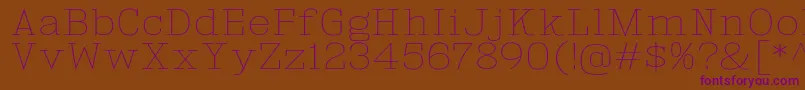 KingsbridgeExUl Font – Purple Fonts on Brown Background