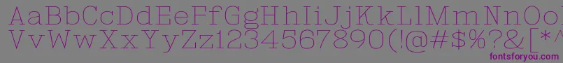 KingsbridgeExUl-fontti – violetit fontit harmaalla taustalla