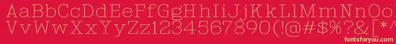 KingsbridgeExUl Font – Yellow Fonts on Red Background