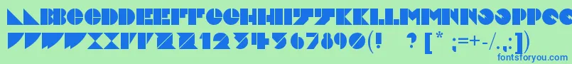 Daddydontdisco-Schriftart – Blaue Schriften auf grünem Hintergrund