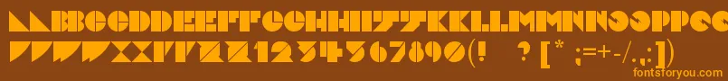 Daddydontdisco-Schriftart – Orangefarbene Schriften auf braunem Hintergrund