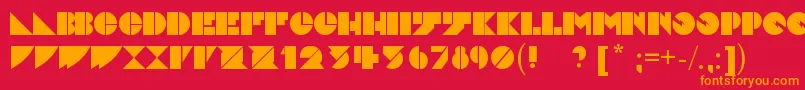 フォントDaddydontdisco – 赤い背景にオレンジの文字