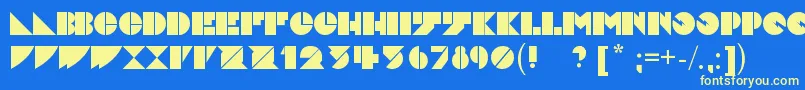 フォントDaddydontdisco – 黄色の文字、青い背景