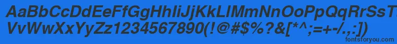 Шрифт HvboR – чёрные шрифты на синем фоне