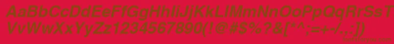 HvboR-Schriftart – Braune Schriften auf rotem Hintergrund