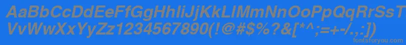 HvboR-fontti – harmaat kirjasimet sinisellä taustalla
