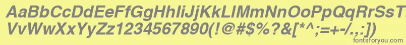 フォントHvboR – 黄色の背景に灰色の文字