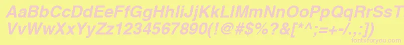 HvboR Font – Pink Fonts on Yellow Background