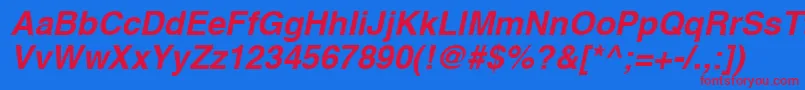 HvboR Font – Red Fonts on Blue Background