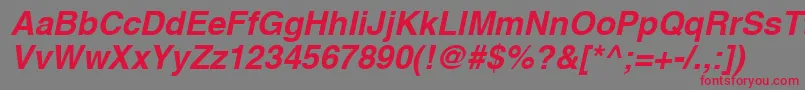 フォントHvboR – 赤い文字の灰色の背景
