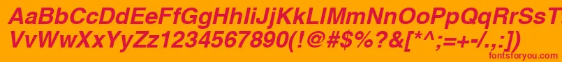 フォントHvboR – オレンジの背景に赤い文字