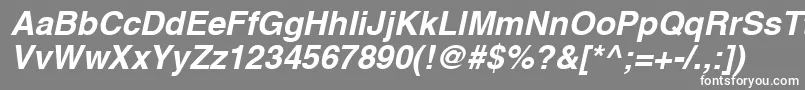 HvboR-fontti – valkoiset fontit harmaalla taustalla