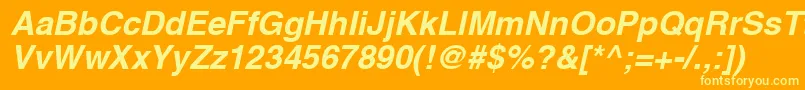Шрифт HvboR – жёлтые шрифты на оранжевом фоне