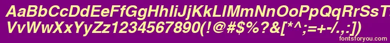 Шрифт HvboR – жёлтые шрифты на фиолетовом фоне
