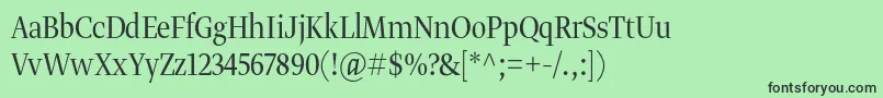 フォントGretadisnarprolig – 緑の背景に黒い文字