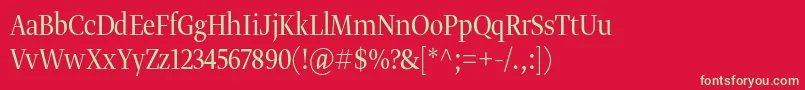 フォントGretadisnarprolig – 赤い背景に緑の文字